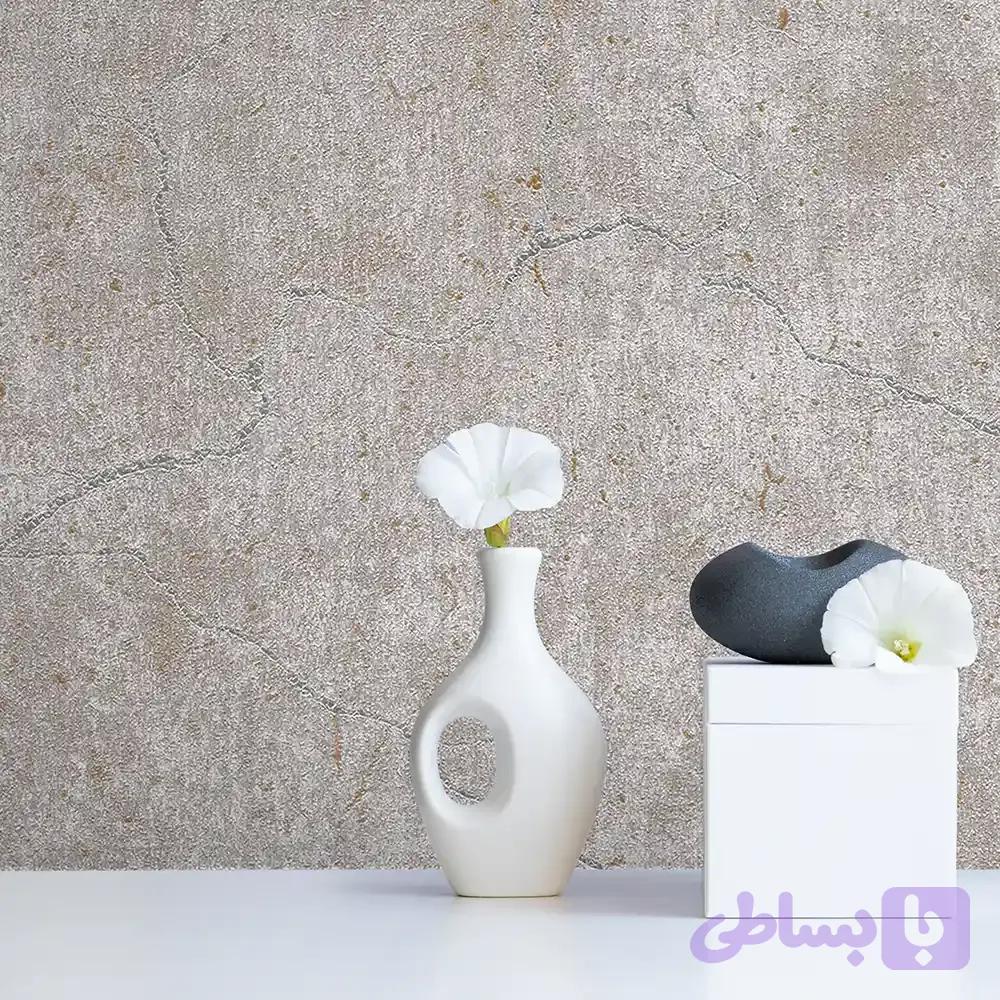 کاغذ دیواری طرح رگه‌دار-پتینه نقره‌ای کد ۱۱۰۹۳ — تصویر 1