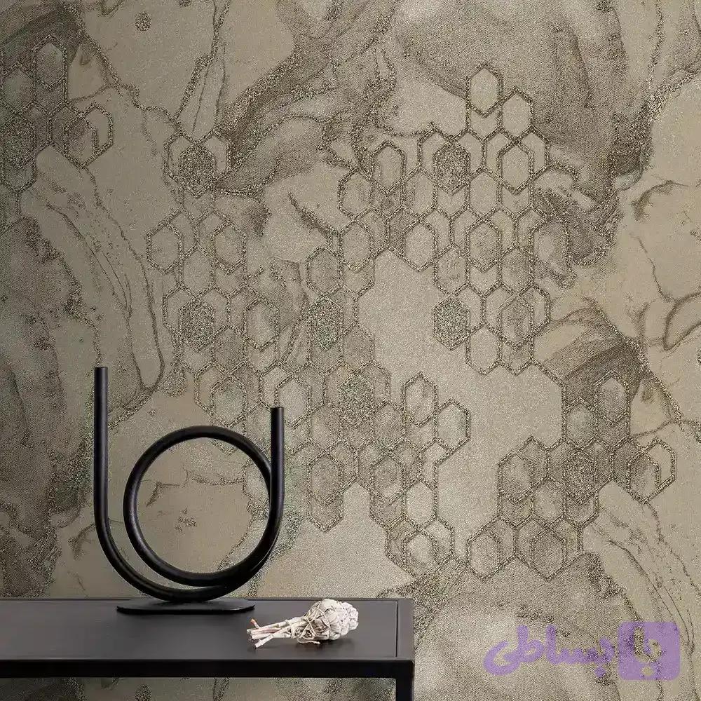 کاغذ دیواری طرح هندسی نقره‌ای کد ۱۱۰۹۸ — تصویر 1