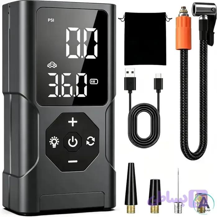 کمپرسور باد پمپ باد 150PSI Karmotte، با فشارسنج دیجیتال