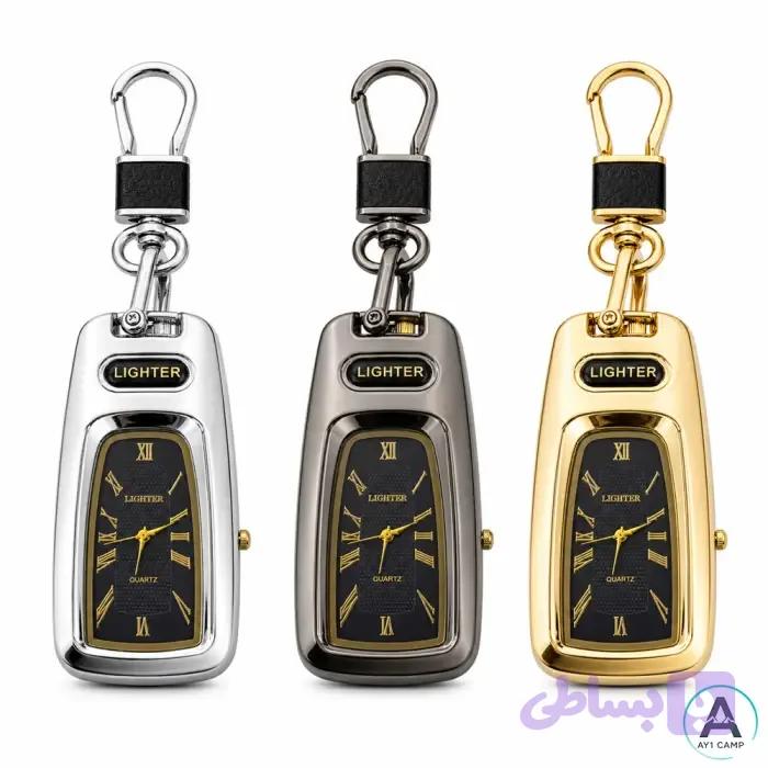فندک جاکلیدی فلزی چندکاره (طرح ساعت) مدلB0F5GQW6KN