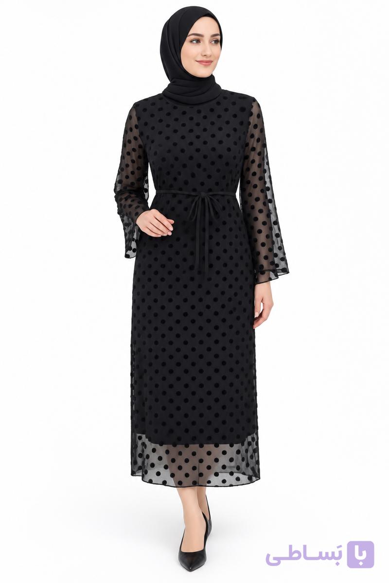 پیراهن زنانه آستردار  دوخت ایتالیا سایز ۳۸