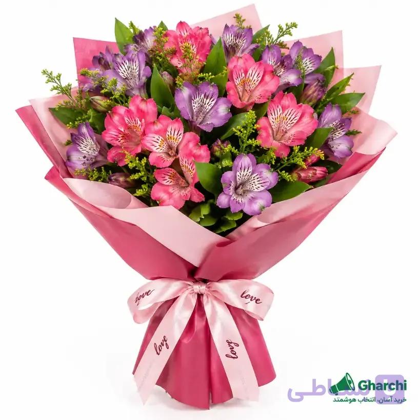 دسته گل طبیعی آلسترومریا لبخند (Sourire) — تصویر 1