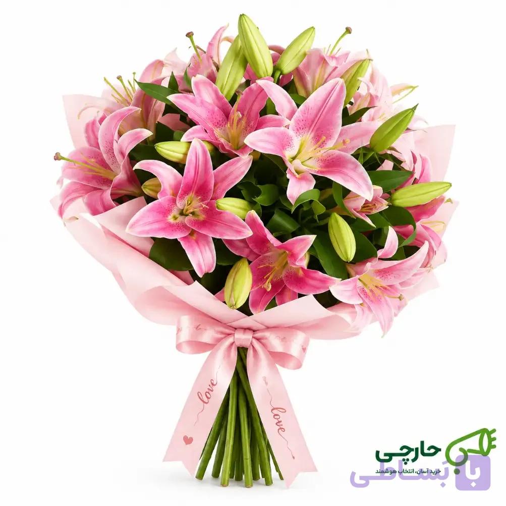 دسته گل طبیعی لیلیوم شور و شیدایی (Lys en folie)