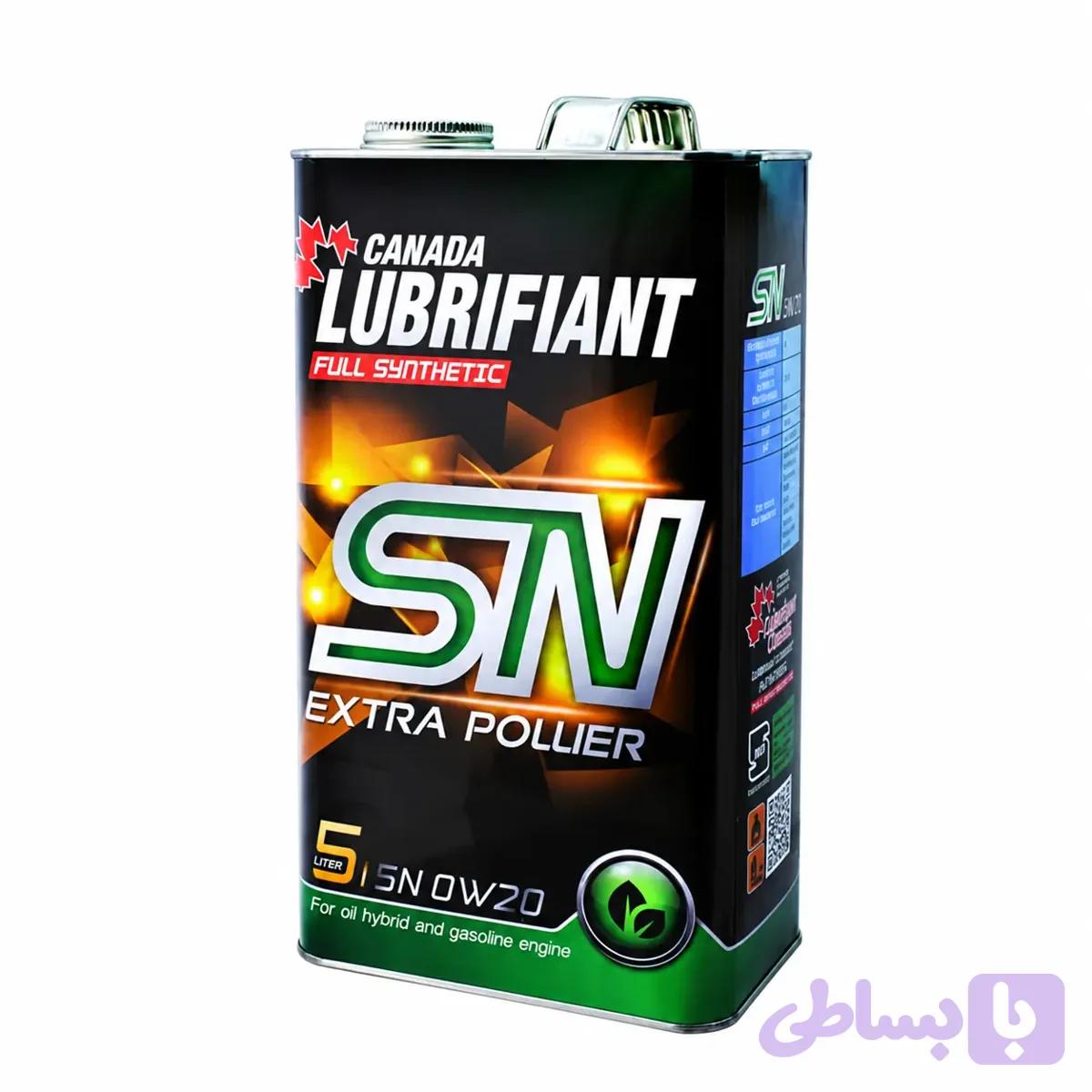 روغن موتور کانادا لوبریفینت 0W20 SN ظرفیت 5 لیتر