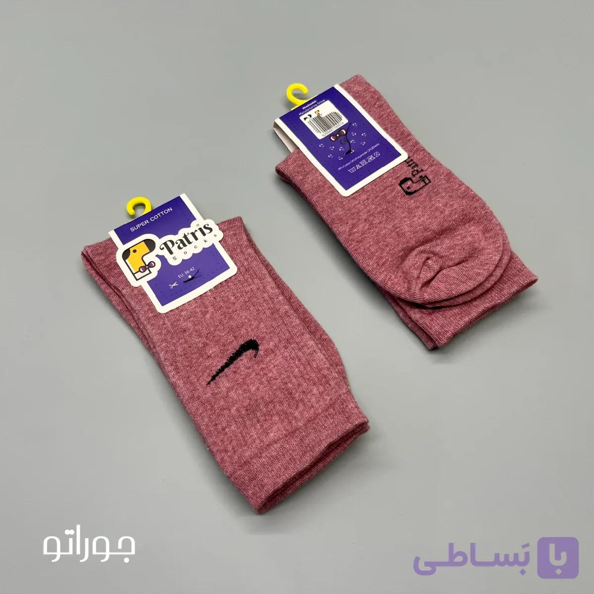 جوراب ساقدار نخ پنبه پاتریس رز تیره