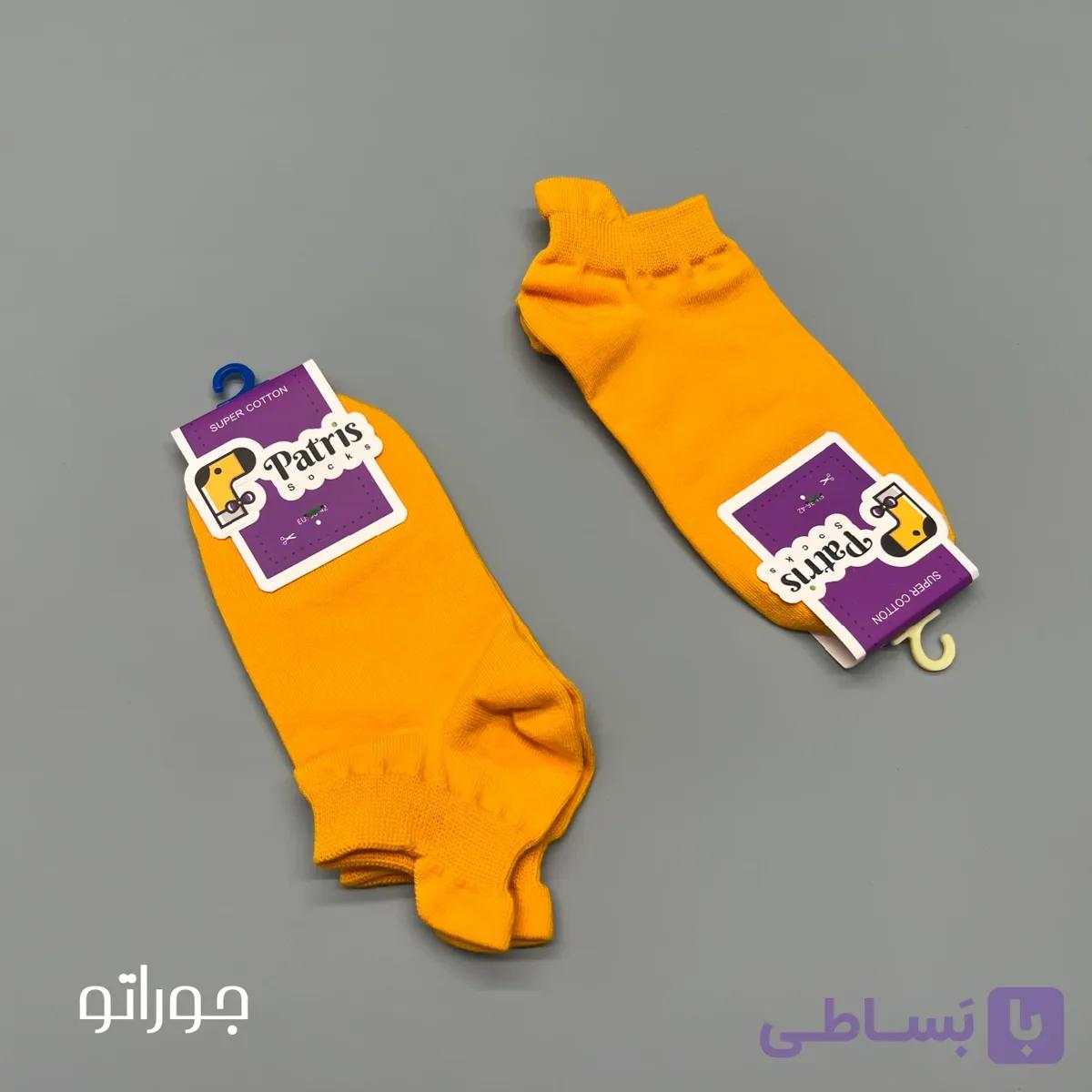 جوراب مچی نخ پنبه پاتریس نارنجی
