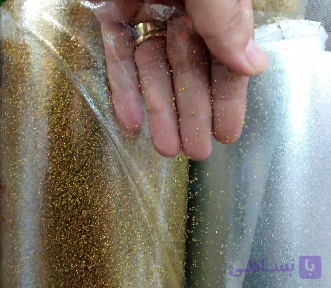 طلق اکلیلی طلایی و نقره ای متری