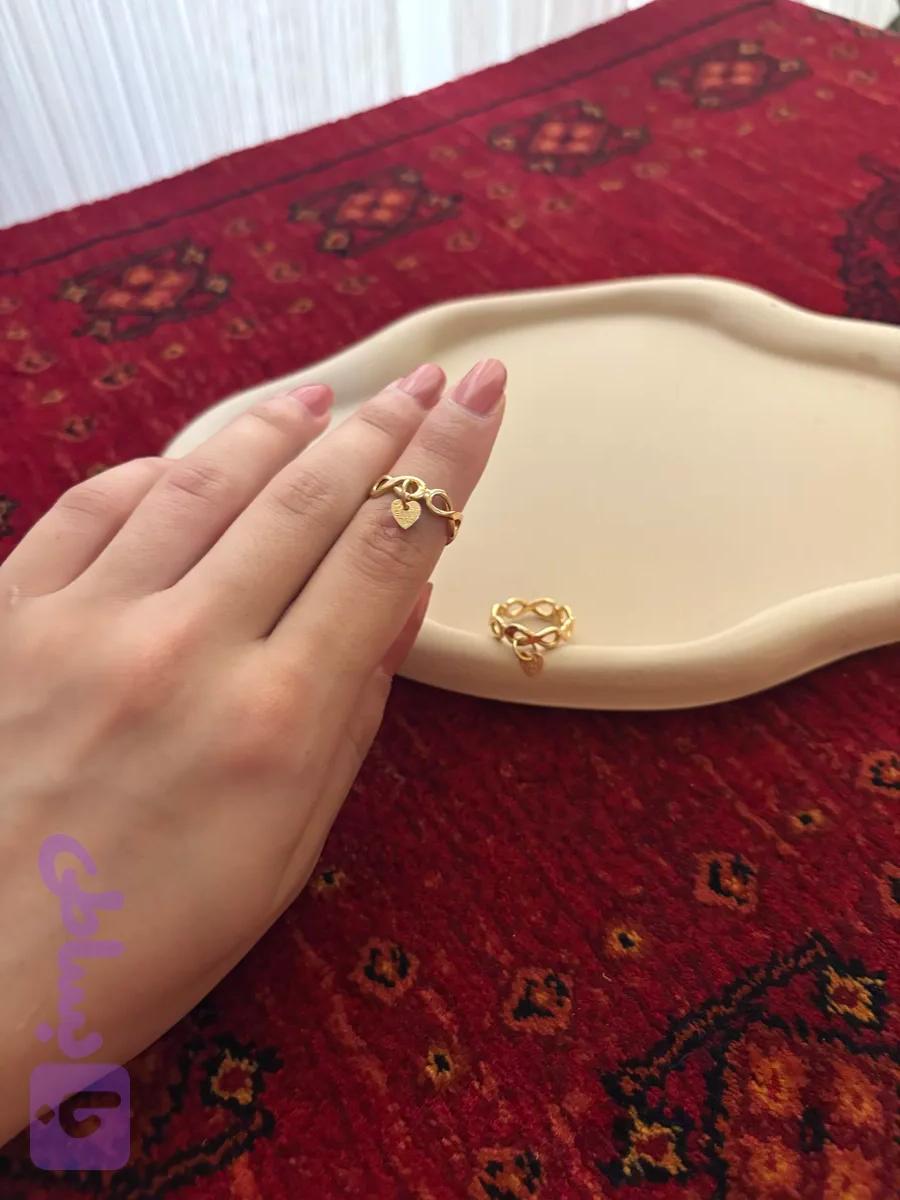 انگشتر بینهایت با آویز قلب | ۱/۱۳۰ گرم