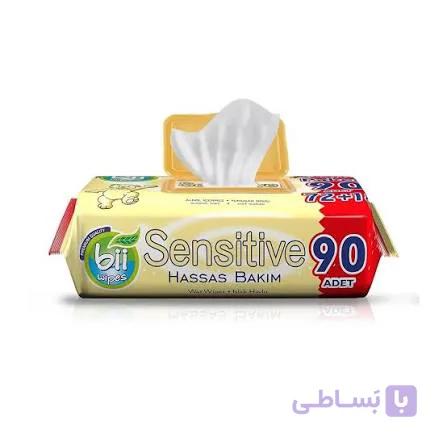 دستمال مرطوب نوزاد Bii Wipes Sensitive بسته ۹۰ عددی