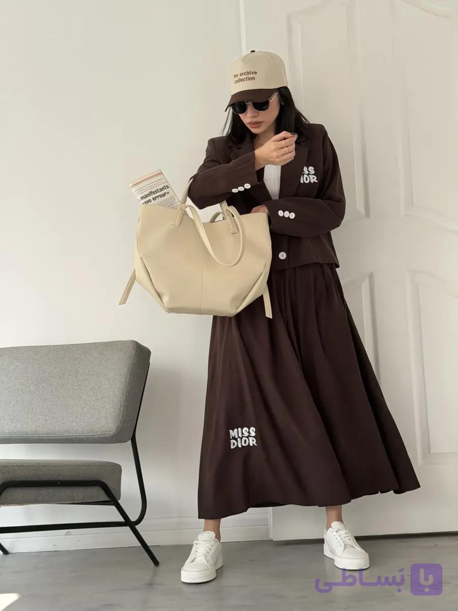 ست کت و دامن زنانه miss dior در سایز و رنگ بندی مختلف — تصویر 1
