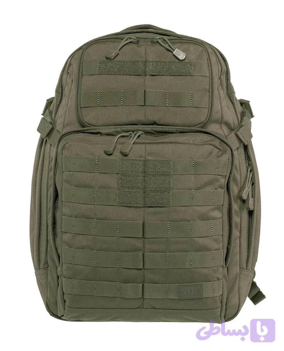 کوله پشتی تاکتیکال ۵.۱۱ (5.11 Tactical) مدل Rush 24 2.0 رنگ سبز رنجر (Ranger Green)، ظرفیت ۳۷ لیتر