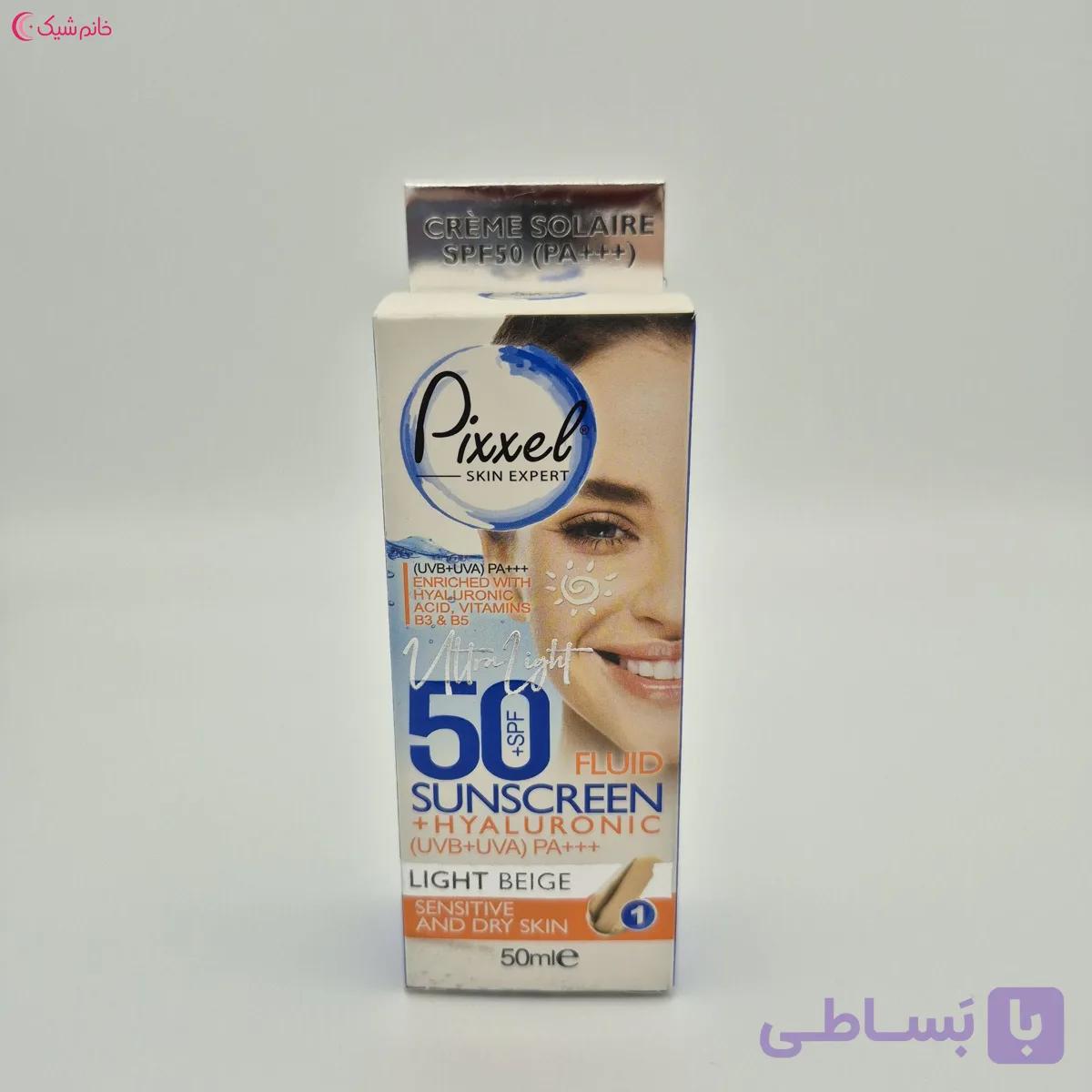 ضد آفتاب رنگی پیکسل با Spf50 مناسب پوست های خشک نرمال وحساس(Pixxel)