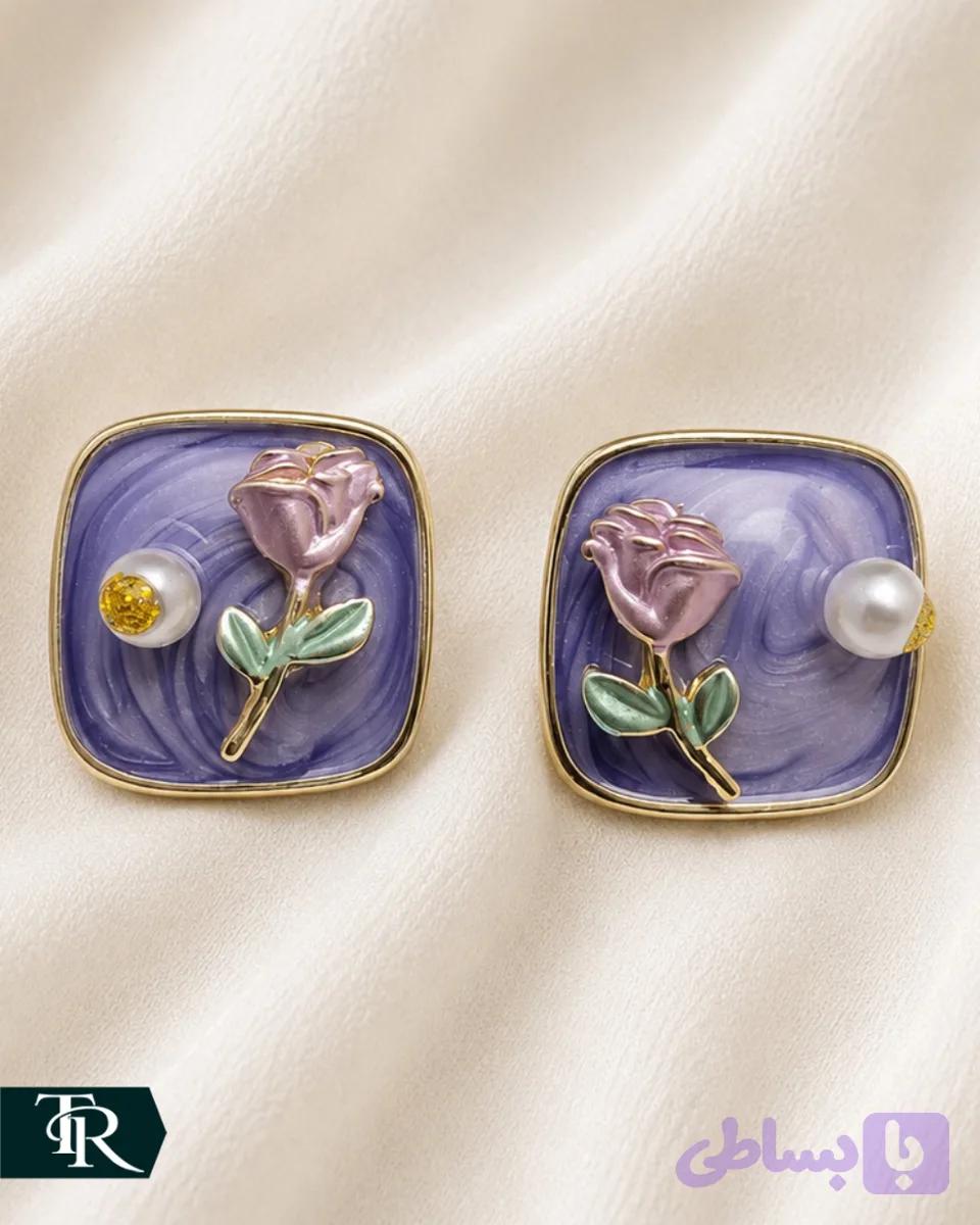 گوشواره میخی میناکاری کد18 (کد J3CTT)