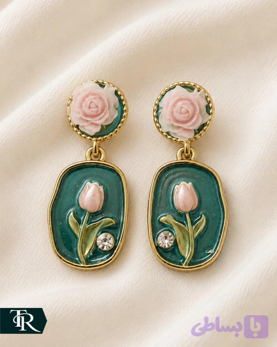 گوشواره میخی میناکاری کد16