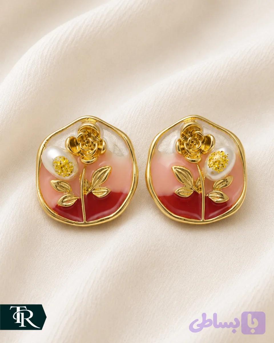 گوشواره میخی میناکاری کد17