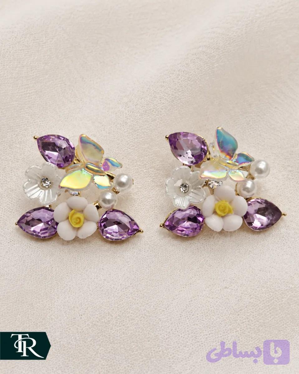 گوشواره میخی مرواریدرنگی کد95