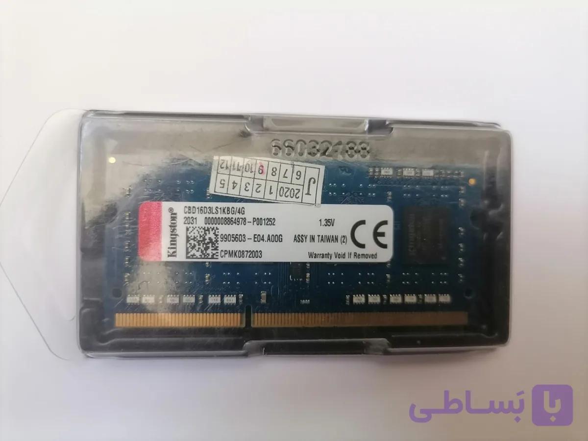 رم لپ تاپ kingston pc3l 4g 1600 cbd16d3ls1kbg – اصل taiwan — تصویر 1