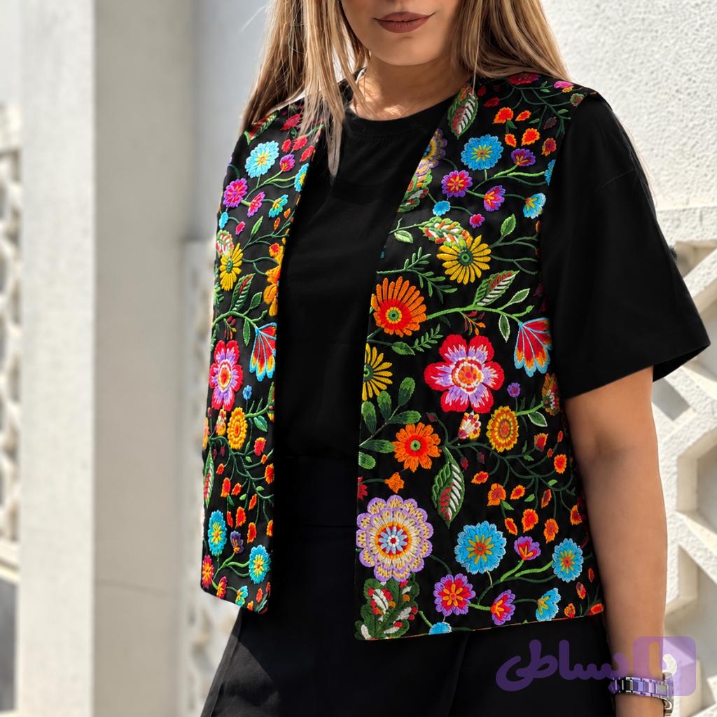 وست مدل ترنج طرح گل باغ - 4103 — تصویر 1