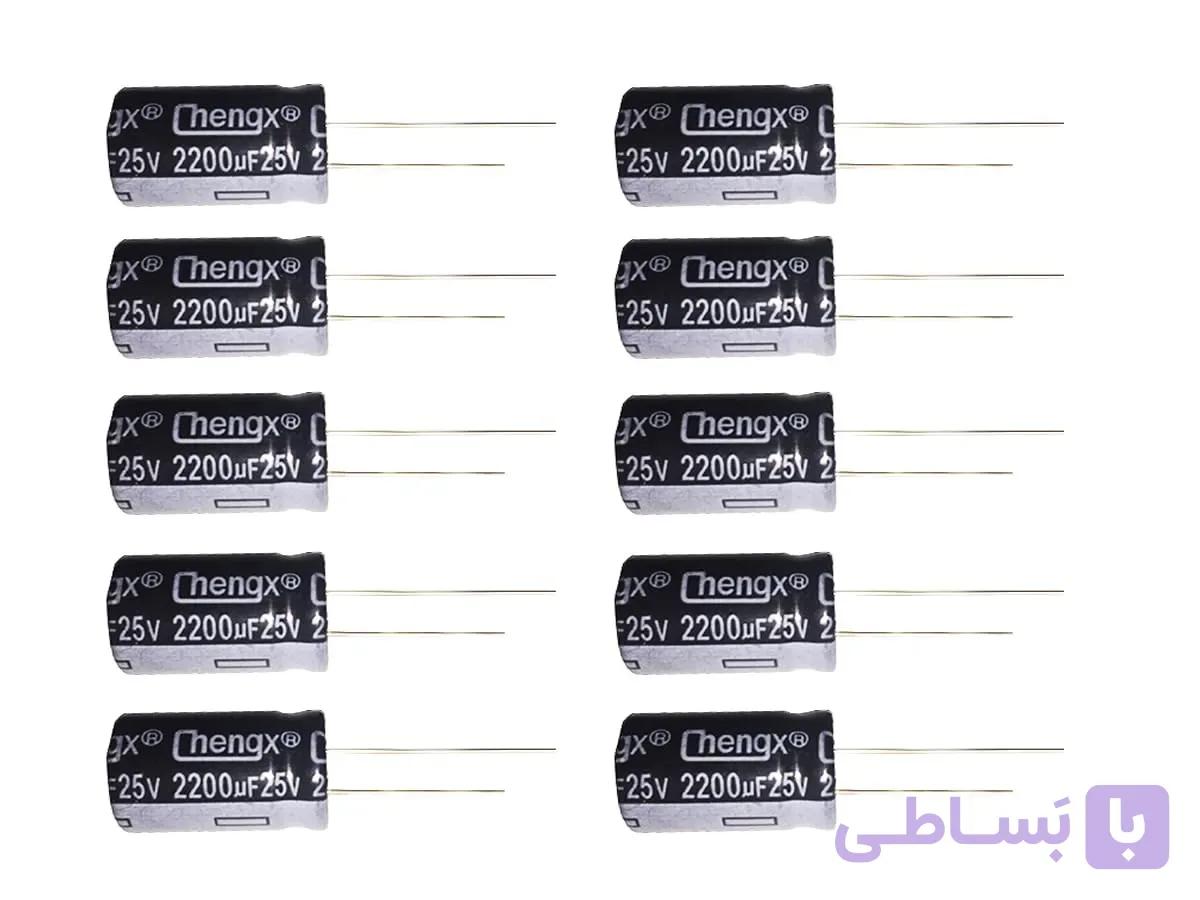 خازن الکترولیتی 2200 میکرو فاراد 25 ولت (C2200uF25V) — تصویر 1