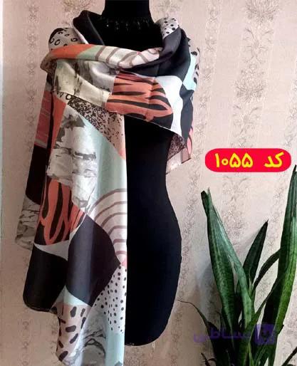 خرید روسری نخی دور دوخت قواره بزرگ کد 1055 — تصویر 1
