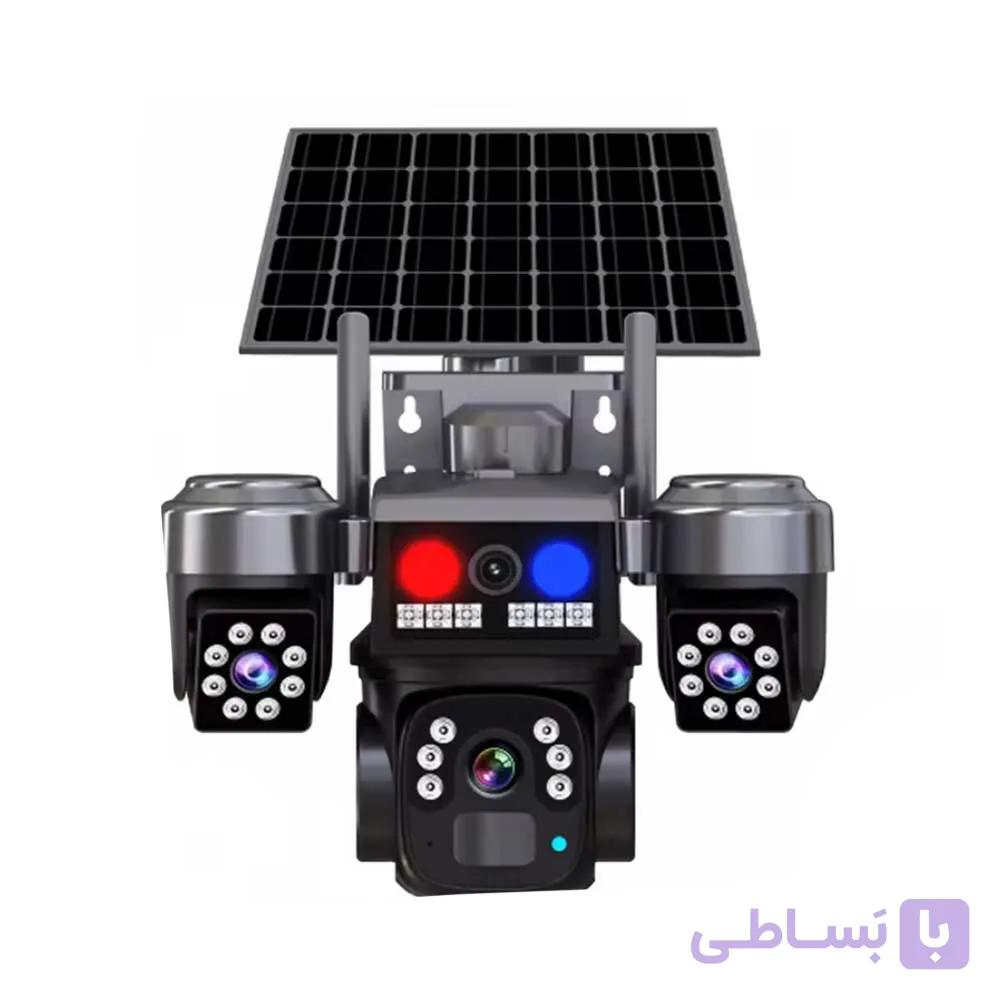 دوربین ۳ لنز چرخشی سولار سیمکارتی V380 3lens ptz 4G — تصویر 1