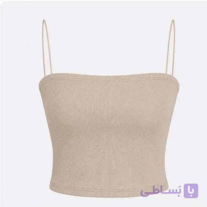 کراپ تاپ بند ماکارونی زنانه پارچه کبریتی مناسب سایز 36 تا 38