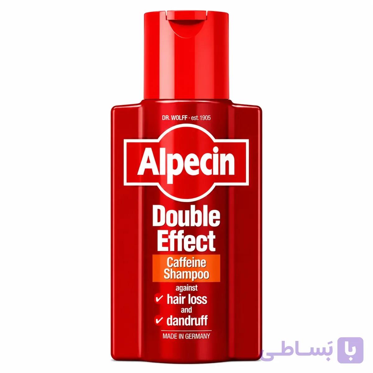 شامپو دابل افکت ضد ریزش کافئین آلپسین حجم ۲۰۰ میل کد 3005 — تصویر 1
