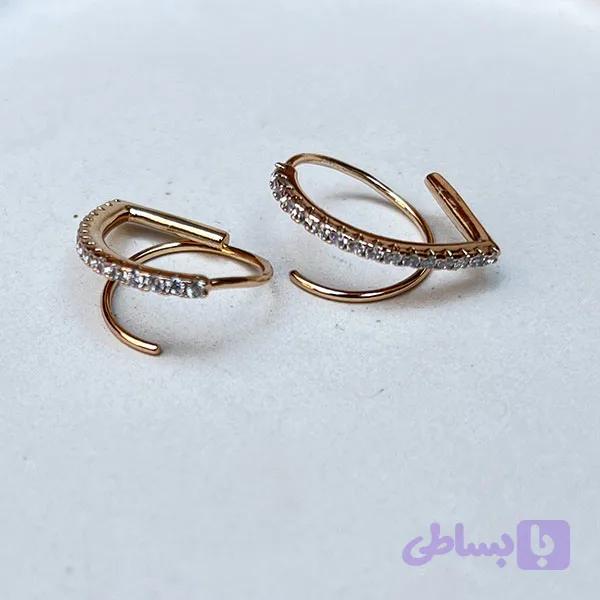 گوشواره ایرکاف دخترانه ژوپینگ طرح اشک نگین کار شده