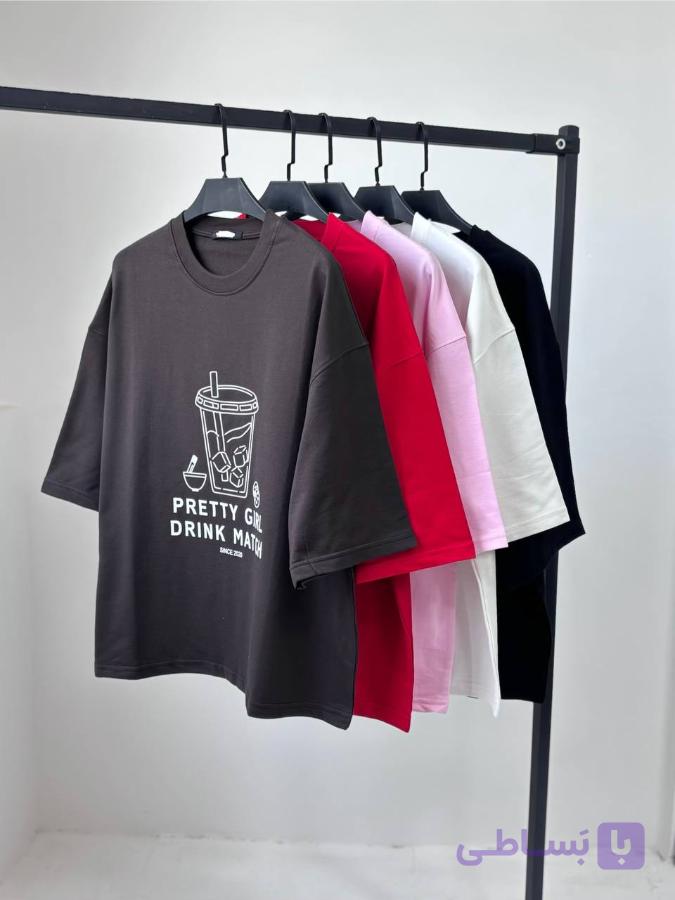 تیشرت باکسی drink کد 161 — تصویر 1
