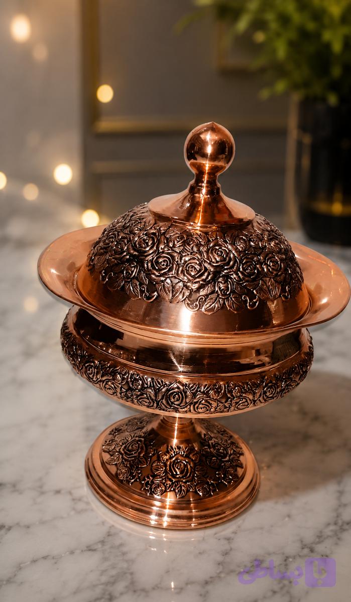 آجیلخوری شکلات خوری رز درب دار سایز4