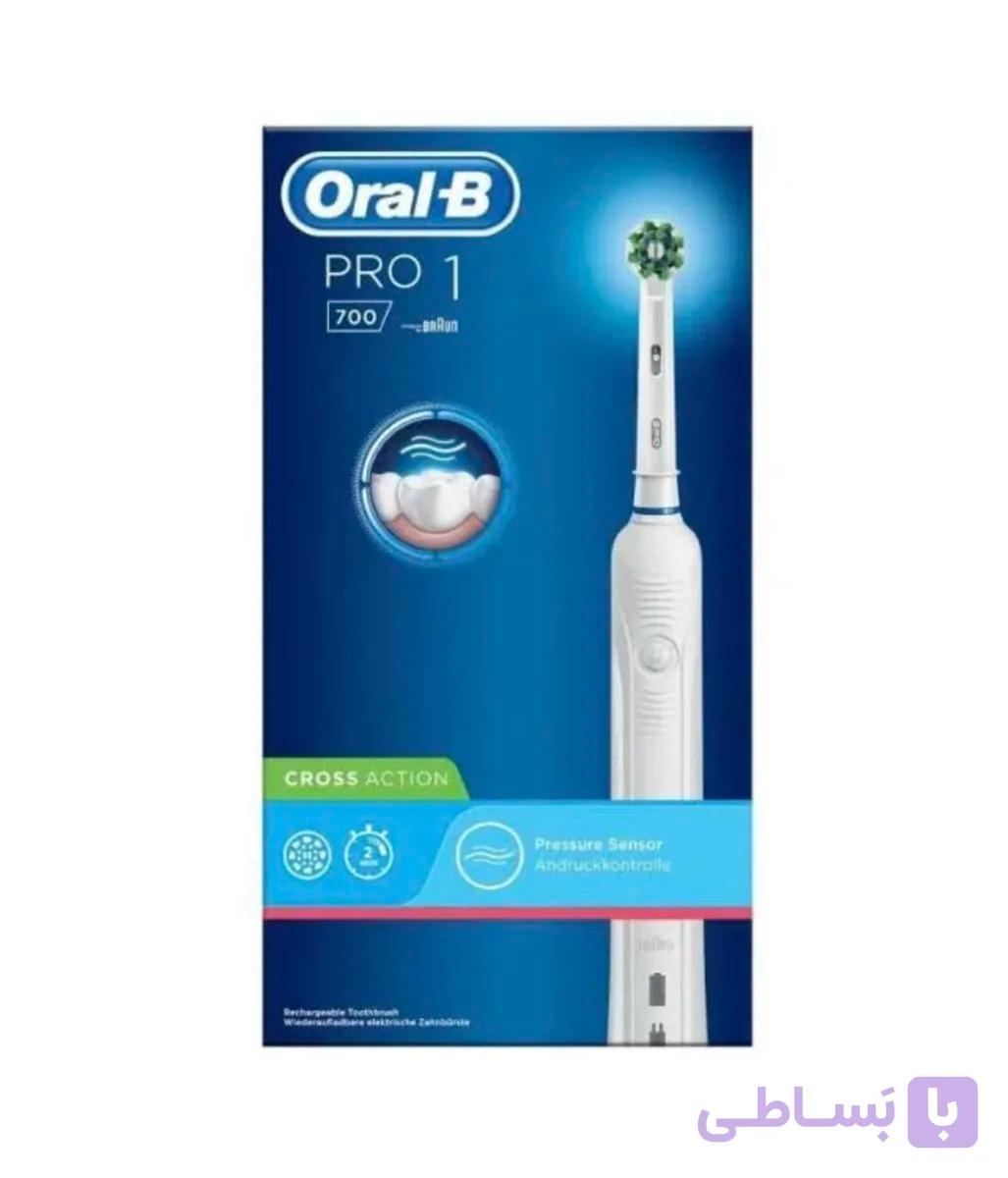 مسواک برقی اورال بی مدل PRO 700 1 یدک اورجینال همراه پایه شارژ