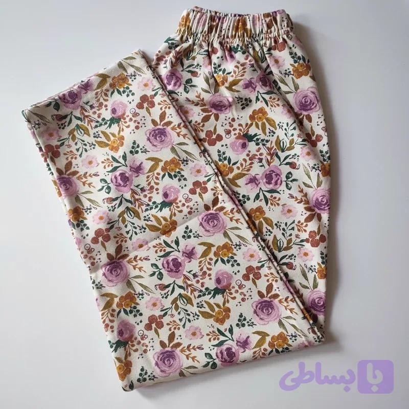 شلوار گل رز لمه
