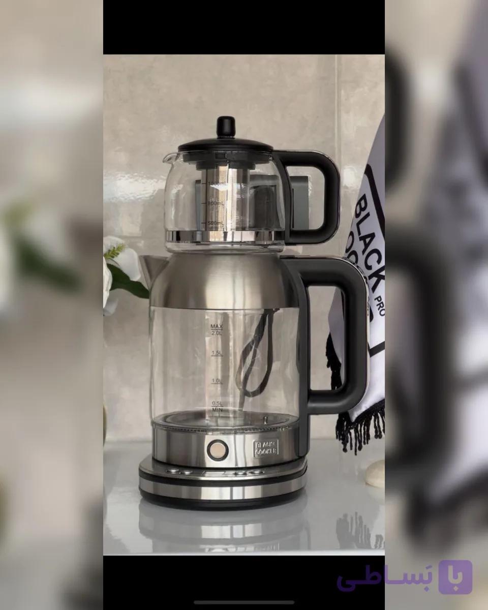 چایی ساز رو هم شیشه ای برندبلک کوکر دارای ال ای دی