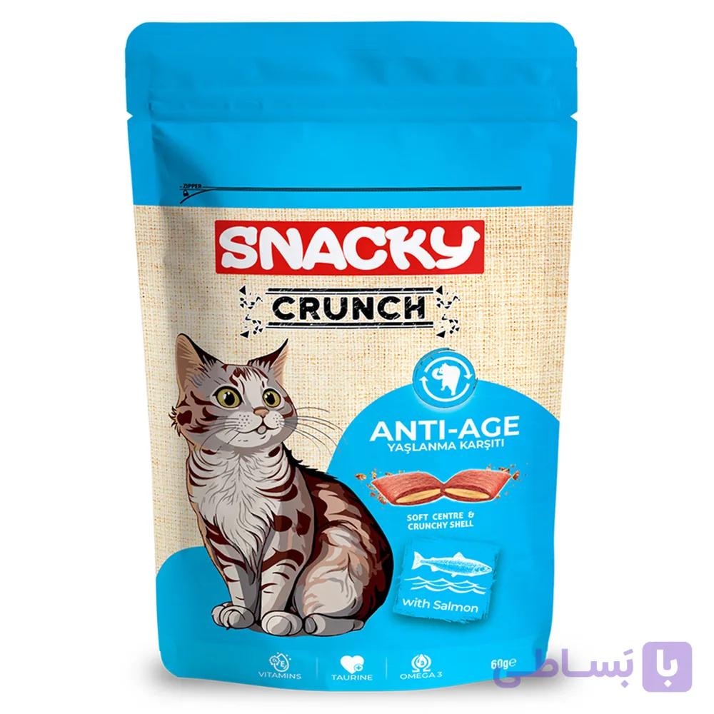 تشویقی گربه اسنکی سالمون کرانچی Snacky Crunch Anti-Age