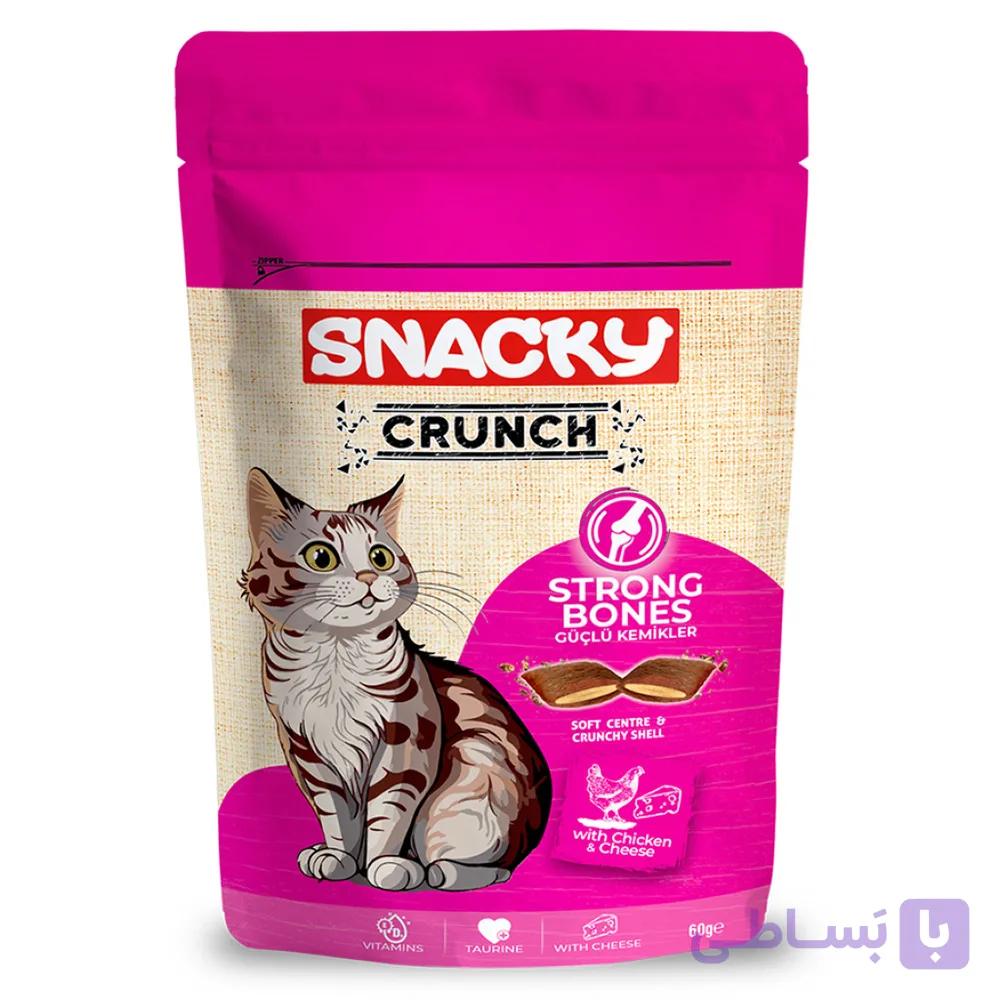 تشویقی گربه اسنکی مرغ و پنیر کرانچی برای تقویت استخوان Snacky Crunch