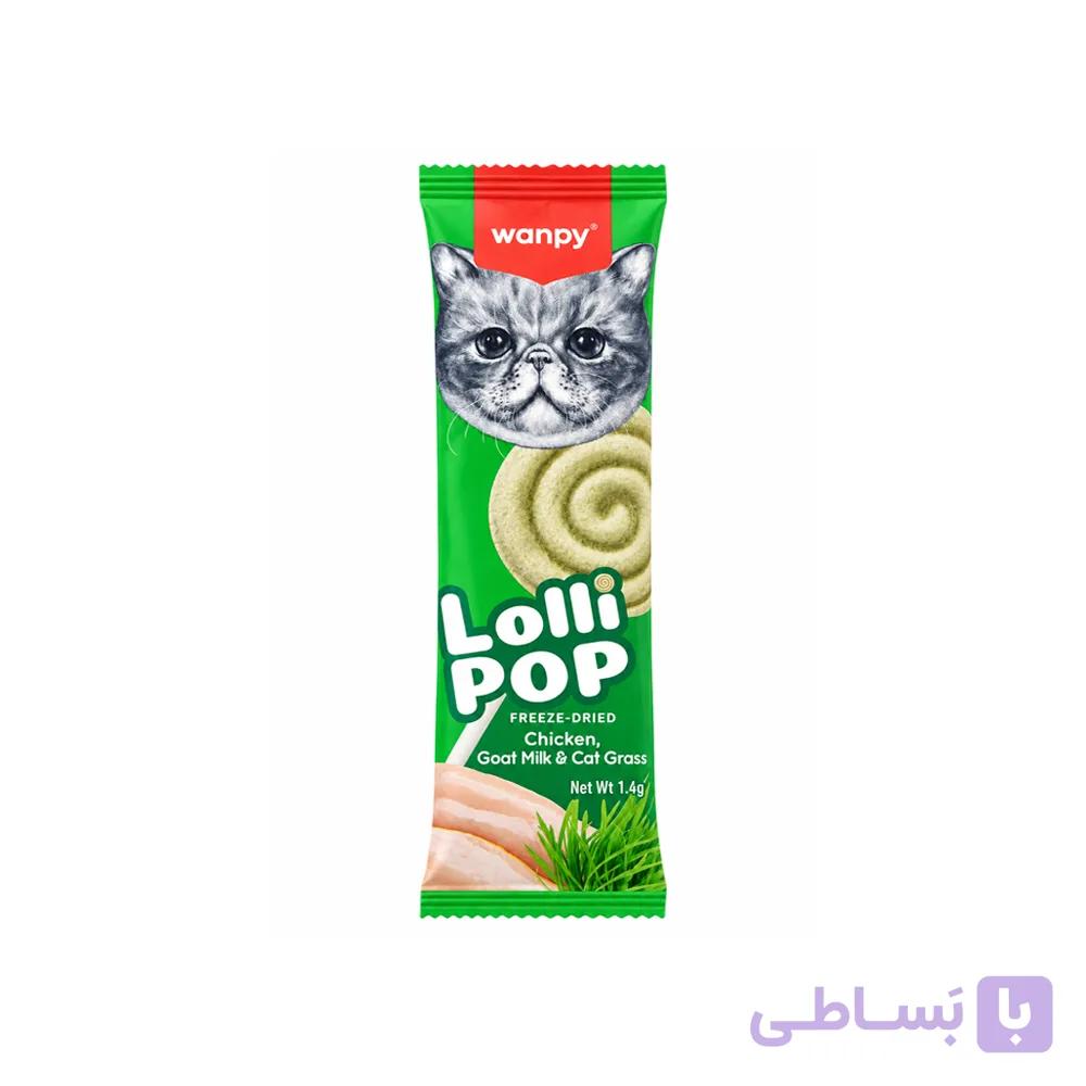 تشویقی لولی پاپ گربه ونپی مرغ و کرنبری و شیر بز | Wanpy Lollipop — تصویر 1