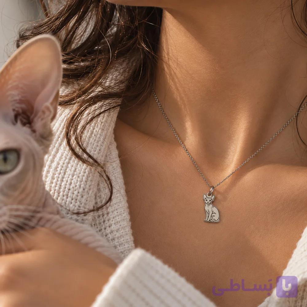 گردنبند استیل گربه اسفینکس — تصویر 1