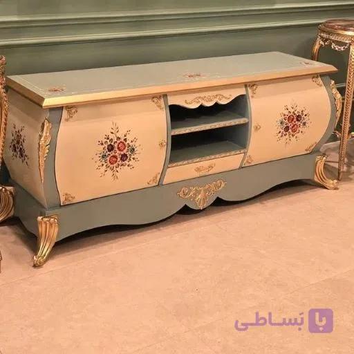 میز تلویزیون آبی و کرم جدید — تصویر 1