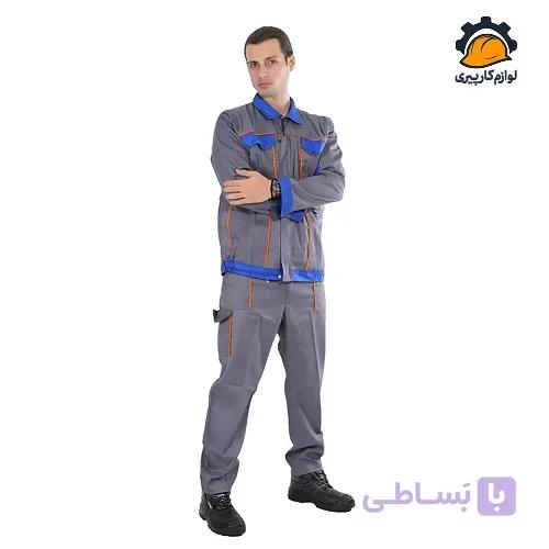 لباس کار بوفالو طوسی آبی — تصویر 1