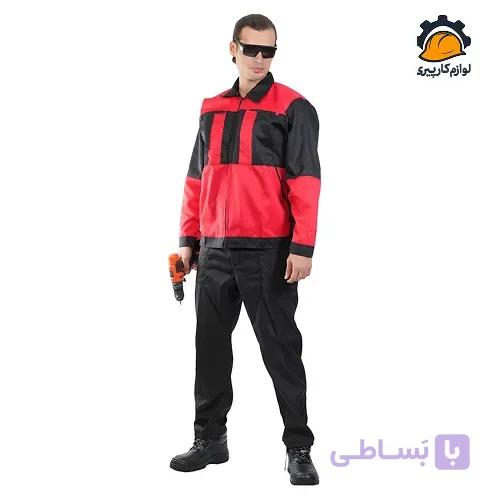 لباس کار سیلوری مشکی قرمز