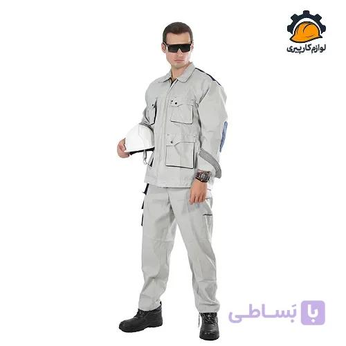 لباس کار ست ورک طوسی استخوانی — تصویر 1