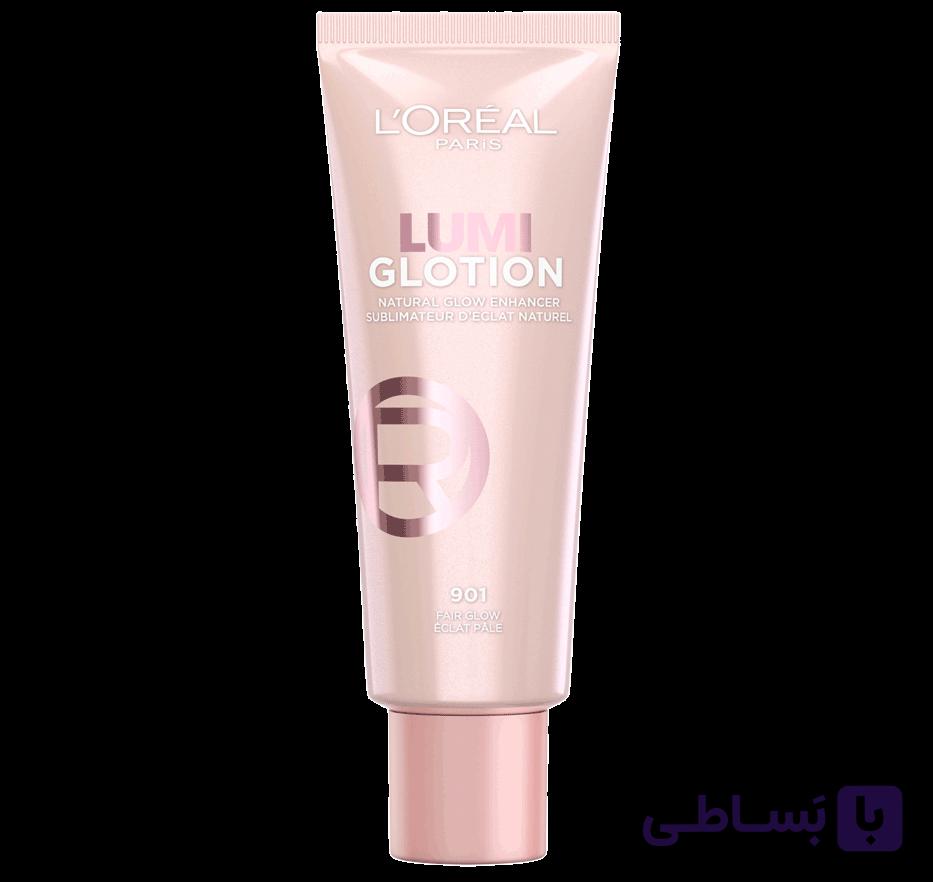 کرم درخشان کننده لومی گلوشن لورال Loreal Lumi Glotion شماره 901 Fair حجم 40 میل — تصویر 1
