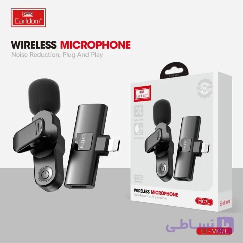 میکروفون بی سیم یقه ای Earldom مدل ET-MC7 مناسب تولید محتوا و ضبط صدا