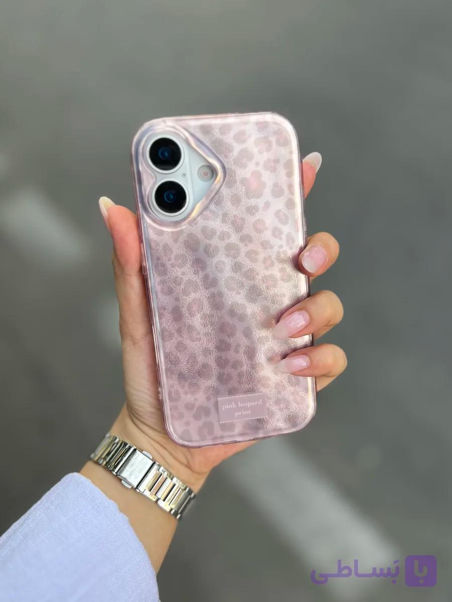 قاب گوشی آیفون صورتی پلنگی pink leopard