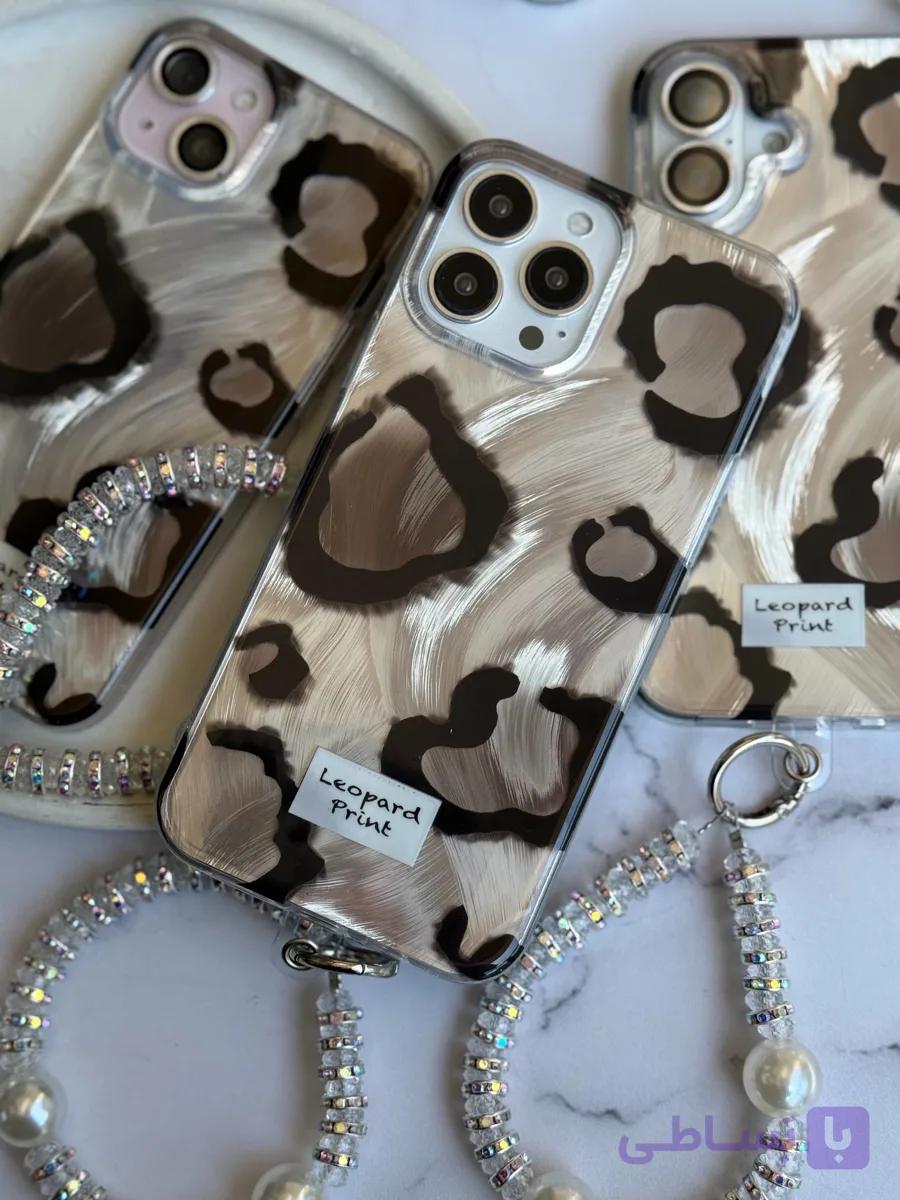قاب گوشی پلنگی Leopard Print همراه آویز