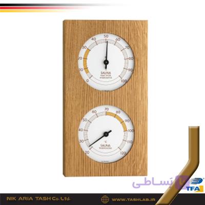 ترموهیدرومتر سونا TFA مدل 40.1052.01 قاب بلوط | اندازه‌گیری دما و رطوبت دقیق