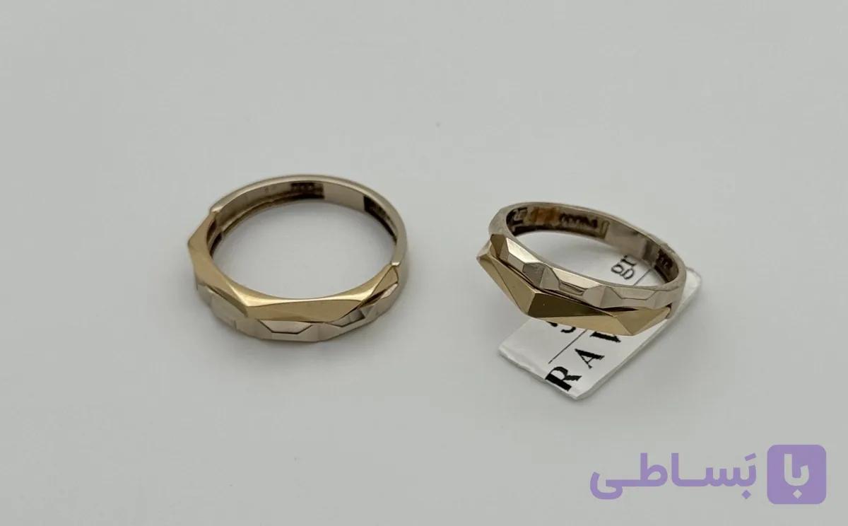 حلقه ست طلا ۱۸ عیار مدل چندضلعی — تصویر 1
