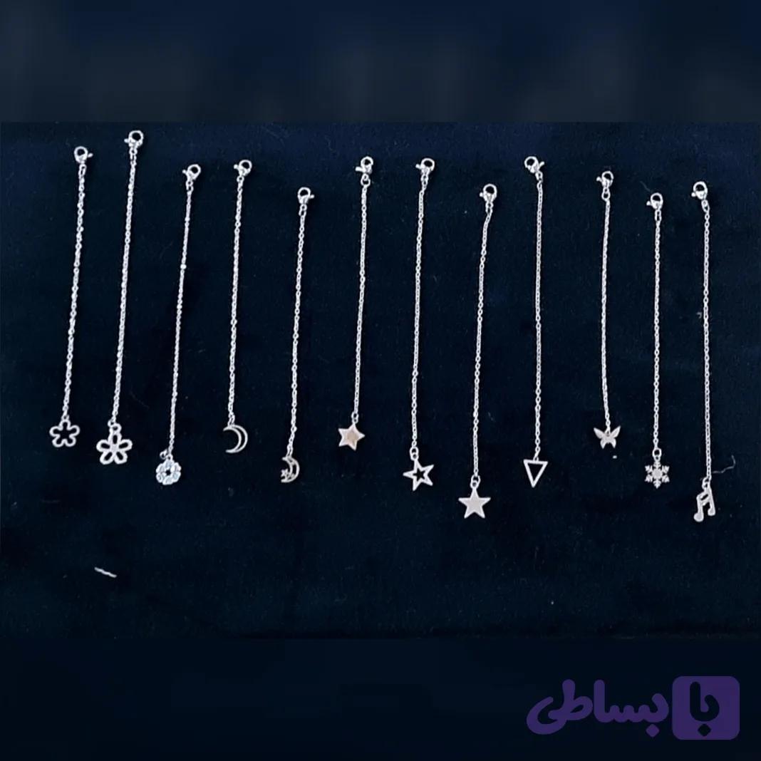 آویز ساعت استیل رنگ ثابت نقره ای