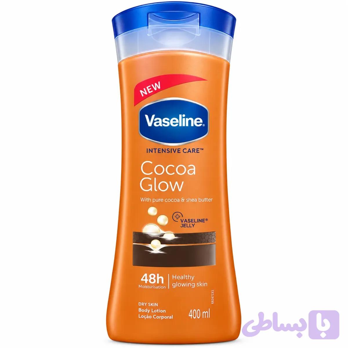 لوسیون بدن وازلین مدل Cocoa Glow حاوی کره کاکائو و شی باتر — تصویر 1