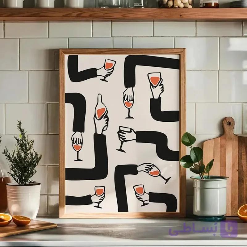 تابلو دکوراتیو Wine Glass – سایز 30*42 سانتی متر — تصویر 1